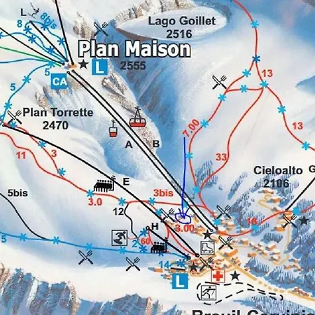 Skichalet Cervinia Bassi Брей-Червінія